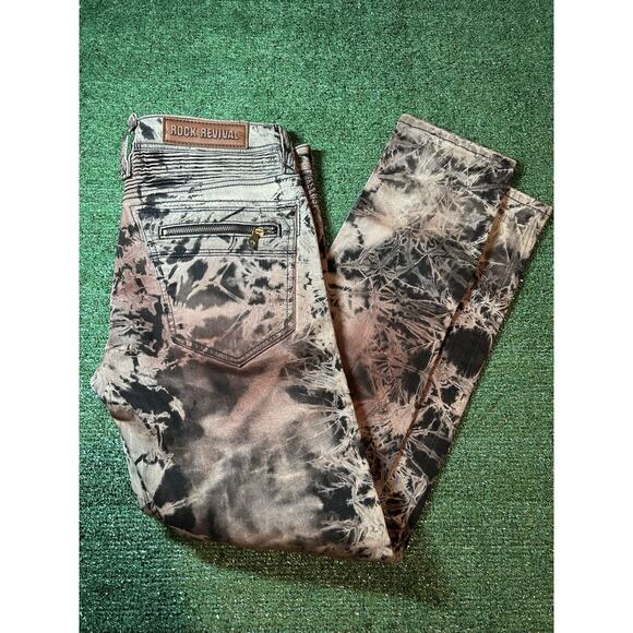 Rock Revival Jezek Moto Acid Wash Denim Men’s 32x33 - Picture 2 of 13